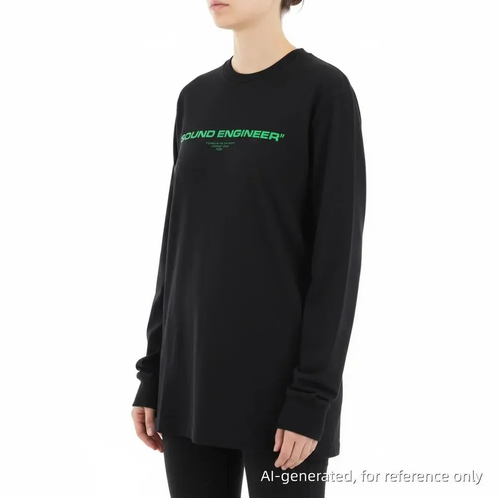Off-White Graphic Long-Sleeve Cotton Tee Black – Size S - Picture 1 of 15